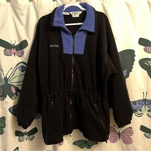 Cinch waist fleece jacket